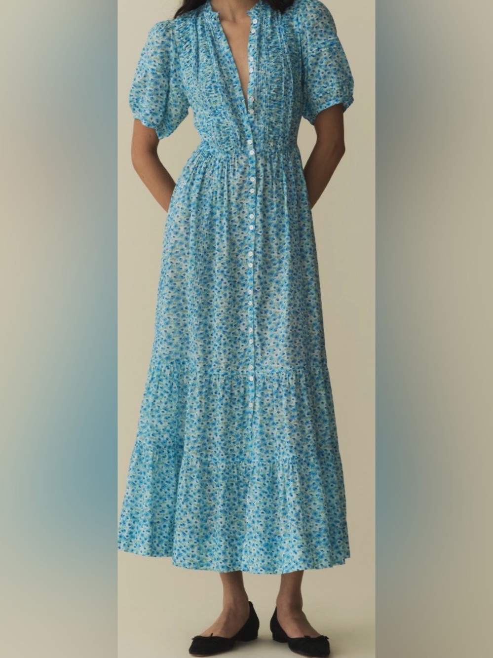 Dôen Haleigh Dress in the "Bleu Daisy Fields" print - Picture 5 of 6
